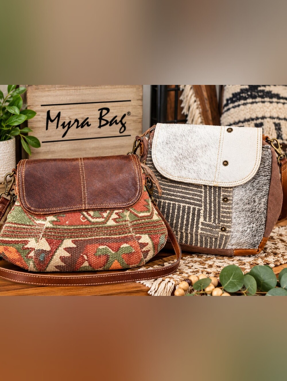 Myra Bag Bundle - (2) Boho Tapestry Shoulder Bags - Picture 1 of 15